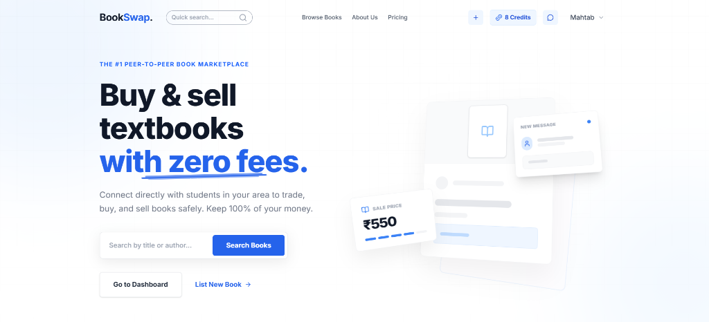BookSwap: Peer-to-Peer Book Exchange Marketplace Screenshot